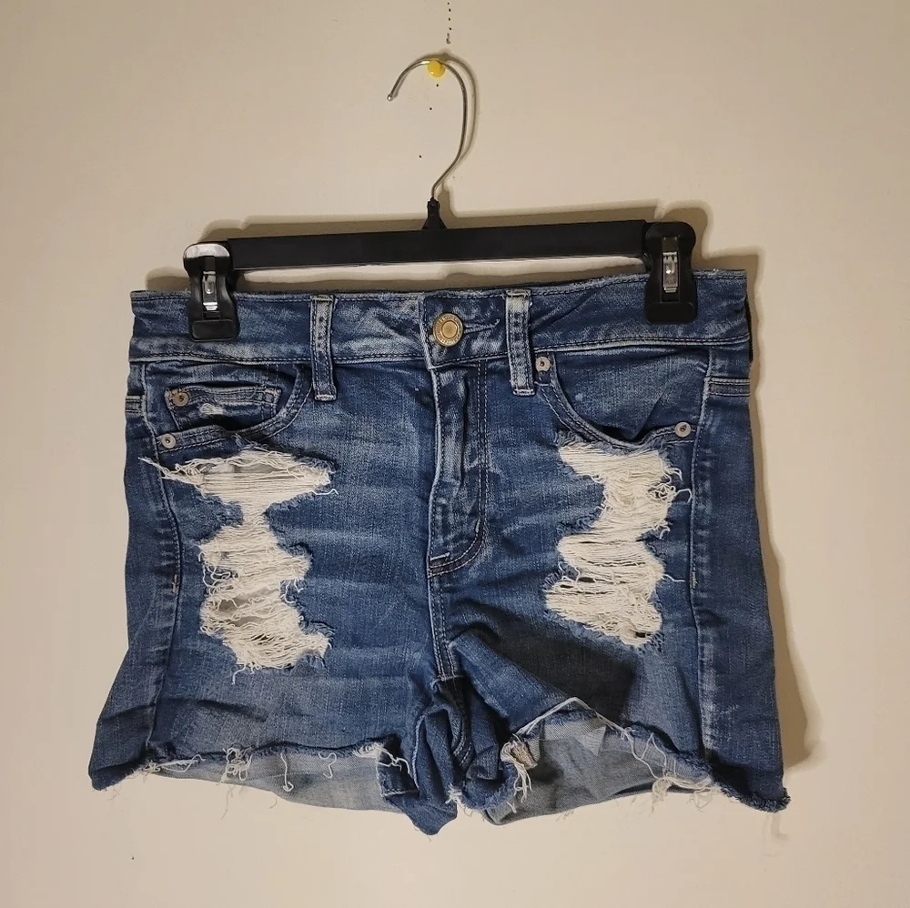 𝅺American Eagle Women's Hi-Rise Jean Shorts - Size (4) - Excellent Condition